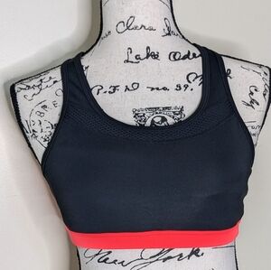 New Balance Black/Orange Sports Bra, Size 34C